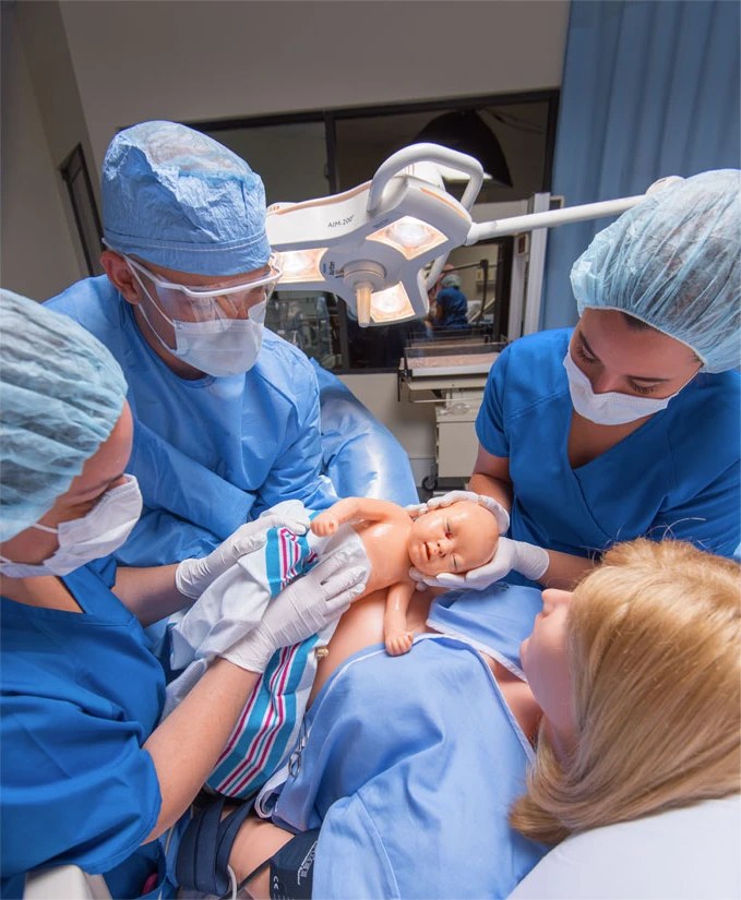 Victoria S2200 birthing simulator in use